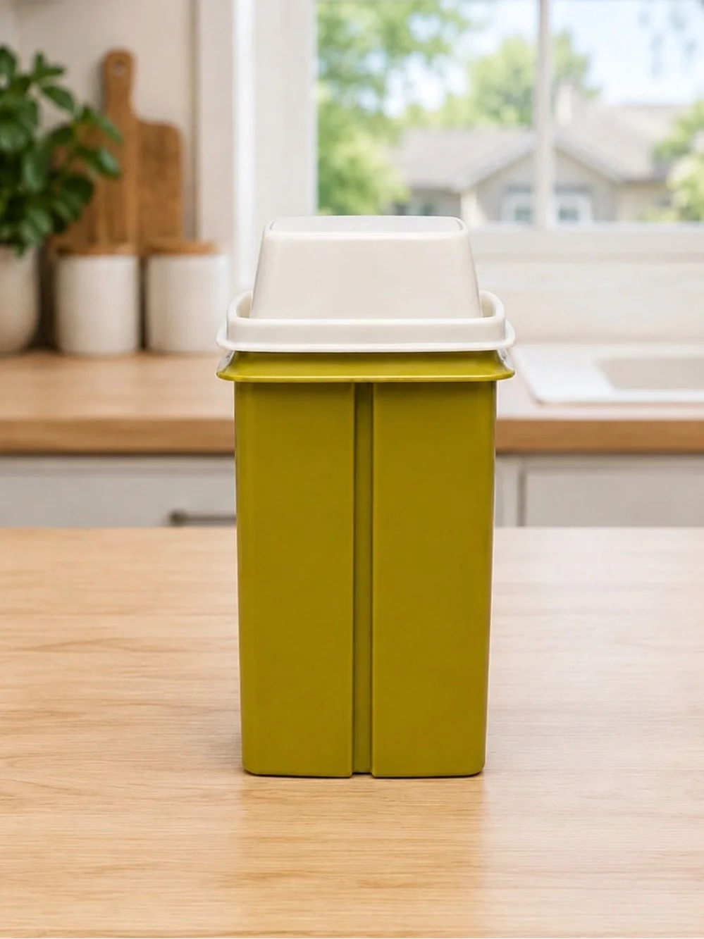Vintage 80s Tupperware Pick-A-Deli Pickle Keeper 3 PC Avocado Green Clear #1330